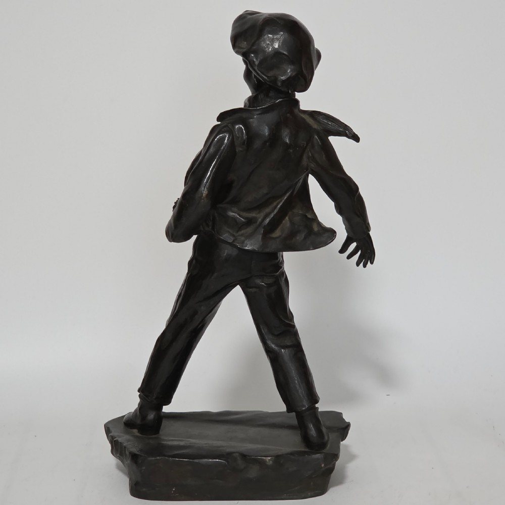 Antoine Bofill (Spanish, 1875-1939), 'La Glissade', 37cm bronze figure of a boy sliding on ice View XVIII