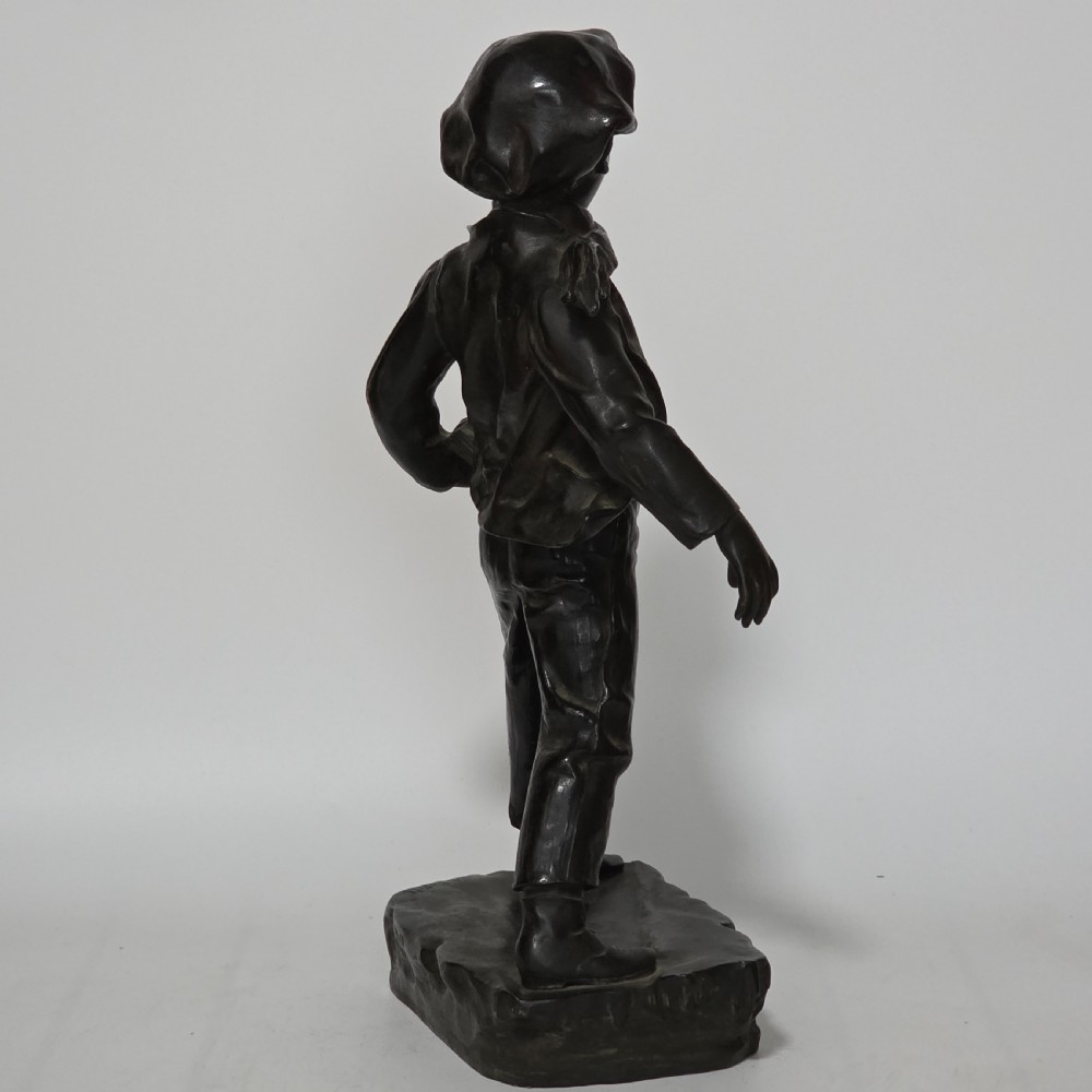 Antoine Bofill (Spanish, 1875-1939), 'La Glissade', 37cm bronze figure of a boy sliding on ice View XIX