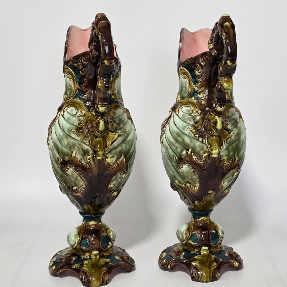 A Highly Decorative Large Austrian Pair of Antique Ewers c1880 View IX