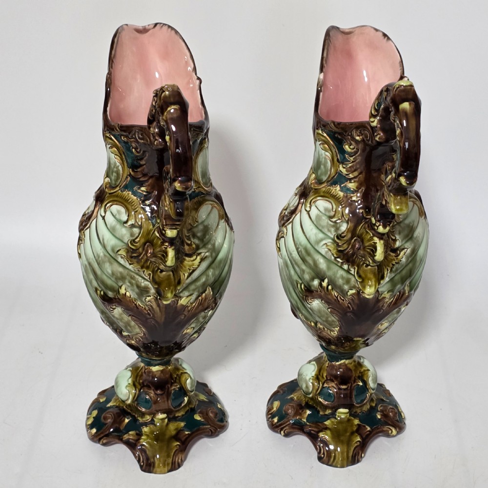 A Highly Decorative Large Austrian Pair of Antique Ewers c1880 View X