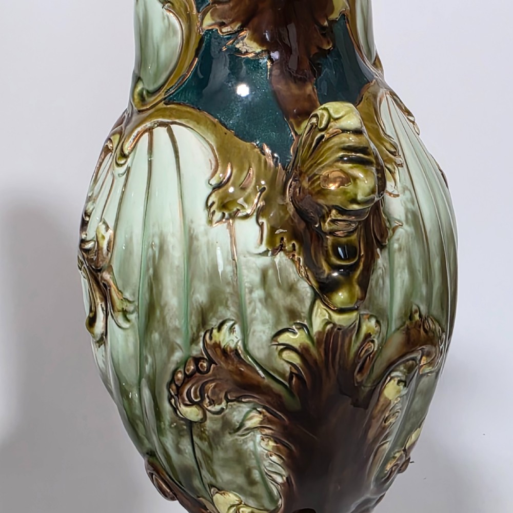 A Highly Decorative Large Austrian Pair of Antique Ewers c1880 View XI