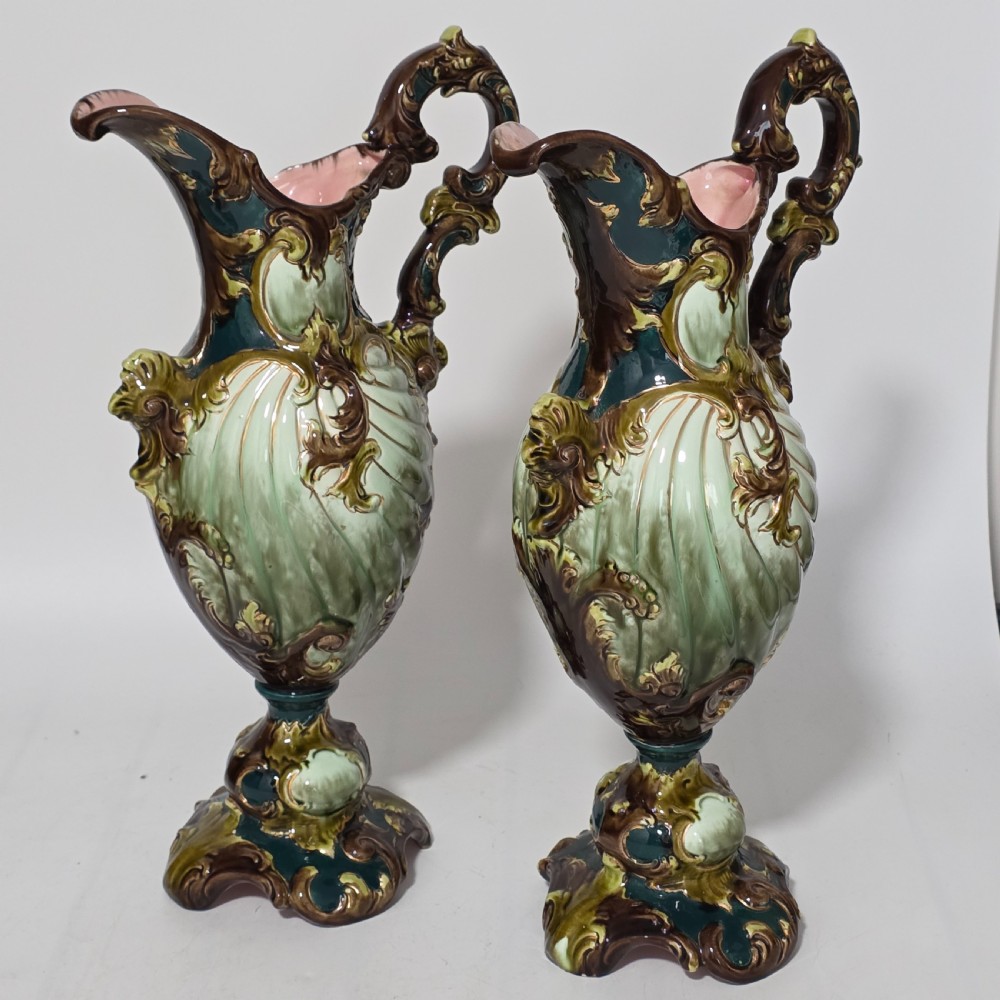 A Highly Decorative Large Austrian Pair of Antique Ewers c1880 View XII