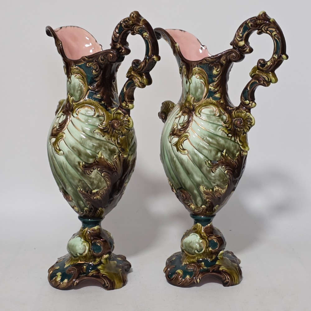 A Highly Decorative Large Austrian Pair of Antique Ewers c1880 View XIII