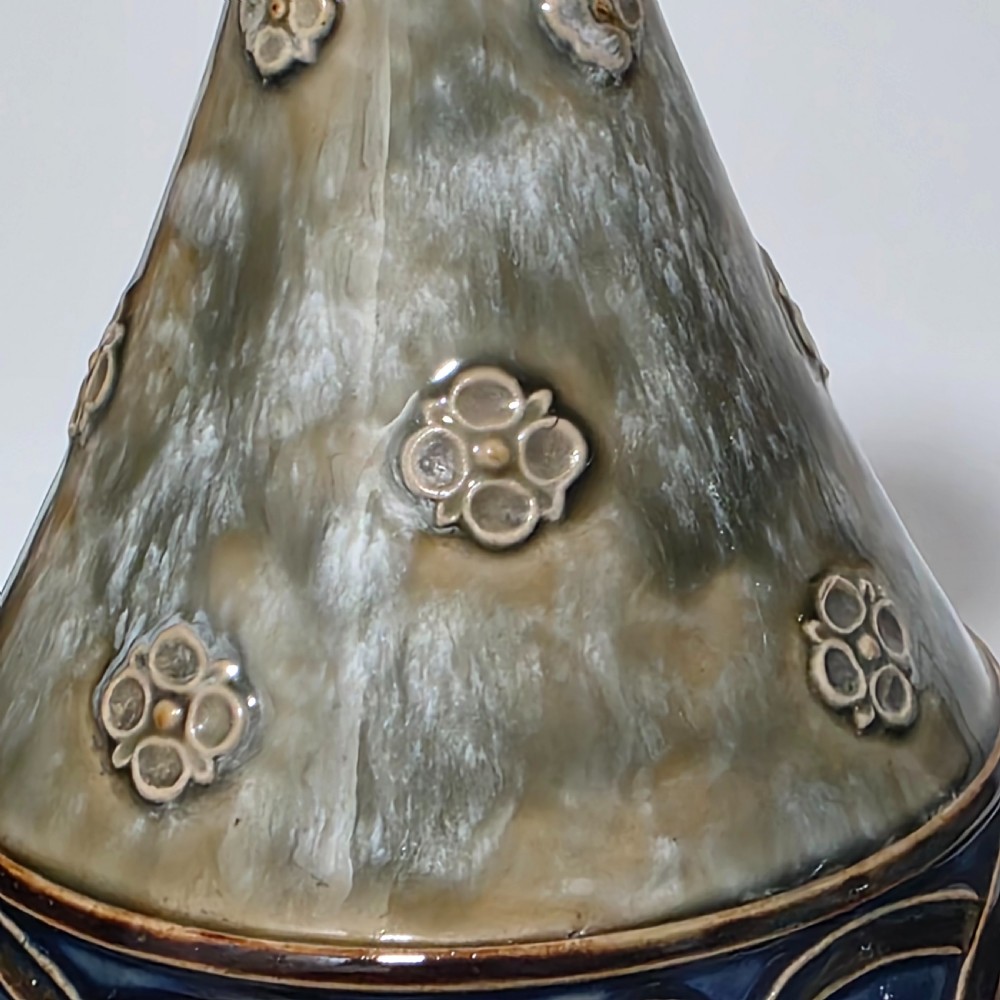 Large Pair Of Royal Doulton Stoneware Art Nouveau Vases No.6114 by MB c.1905 View XIII