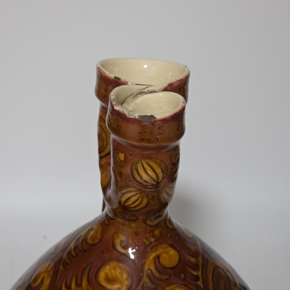 A rare Large (34cm) Vilmos Zsolnay Pecs 962 (1882-85) Hungarian Pottery Jug Pitcher View IX