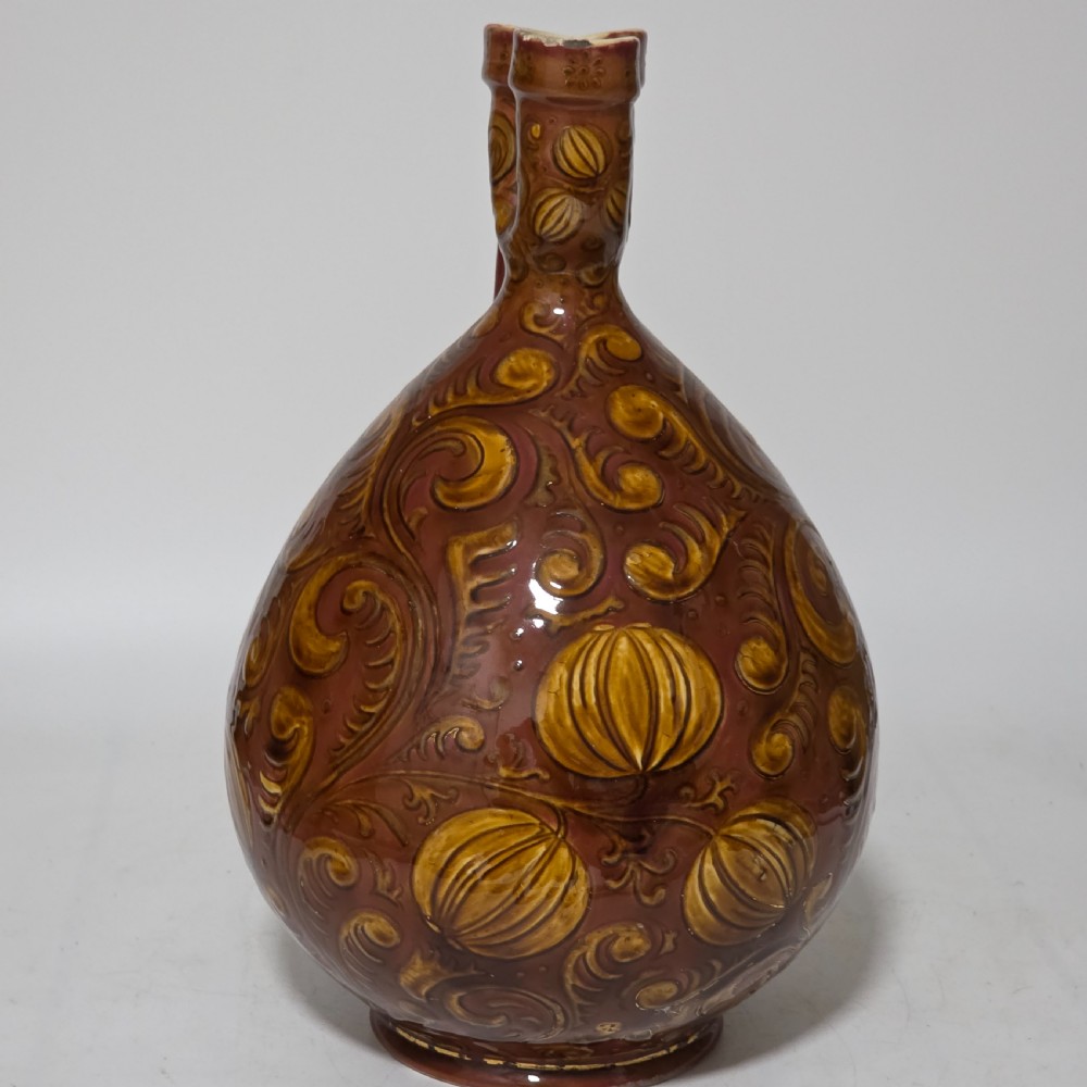 A rare Large (34cm) Vilmos Zsolnay Pecs 962 (1882-85) Hungarian Pottery Jug Pitcher View X