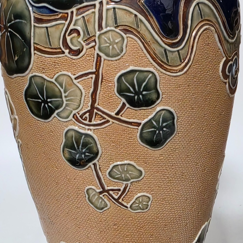 Exquisite Large Art Nouveau Pair Royal Doulton Vases c1910 View XV