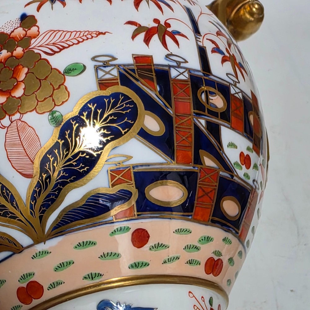 Stunning 19thc Large Spode 967 Pattern Amphora Vase View VIII