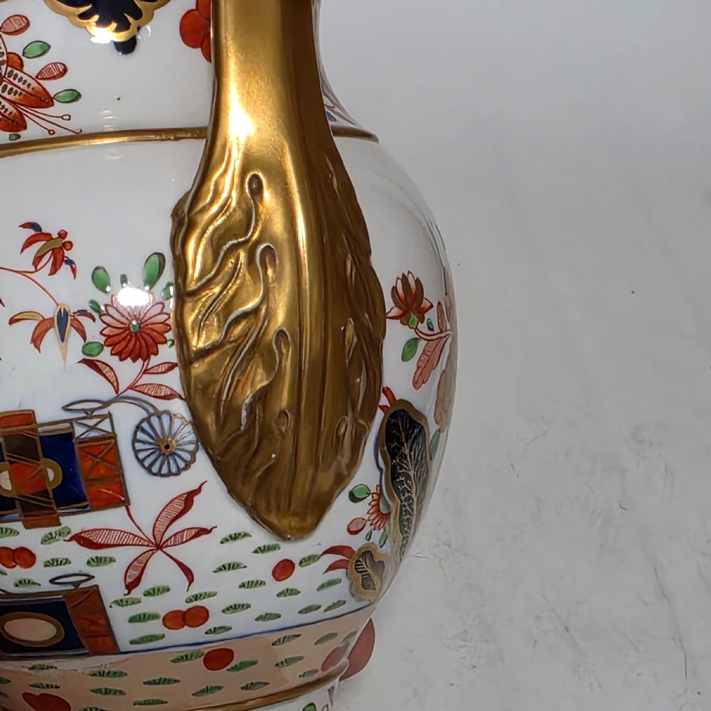 Stunning 19thc Large Spode 967 Pattern Amphora Vase View XI