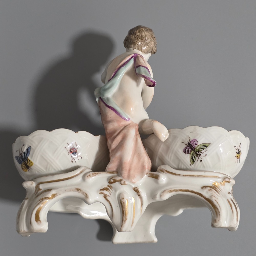 Fine pair of 19th Century German Porcelain Kpm Berlin Hand Painted Double Salts View IV