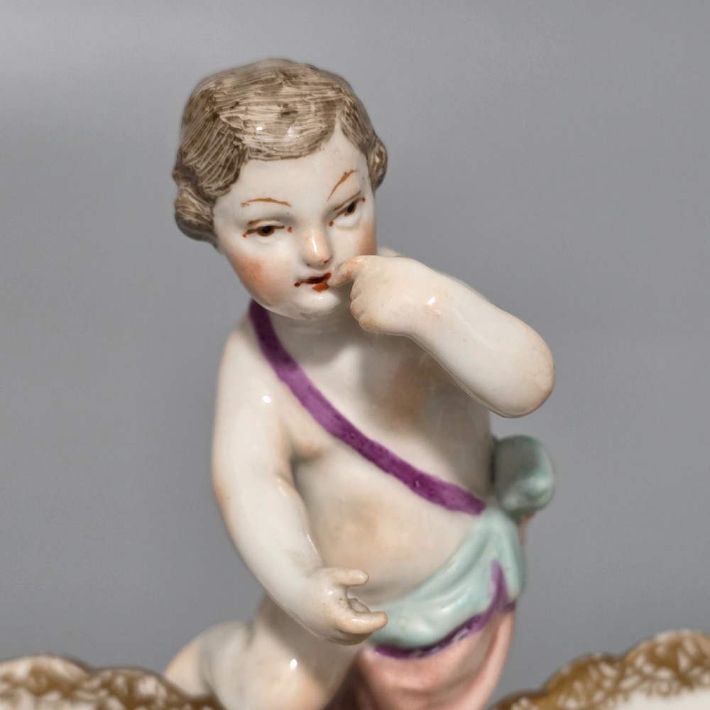 Fine pair of 19th Century German Porcelain Kpm Berlin Hand Painted Double Salts View VII