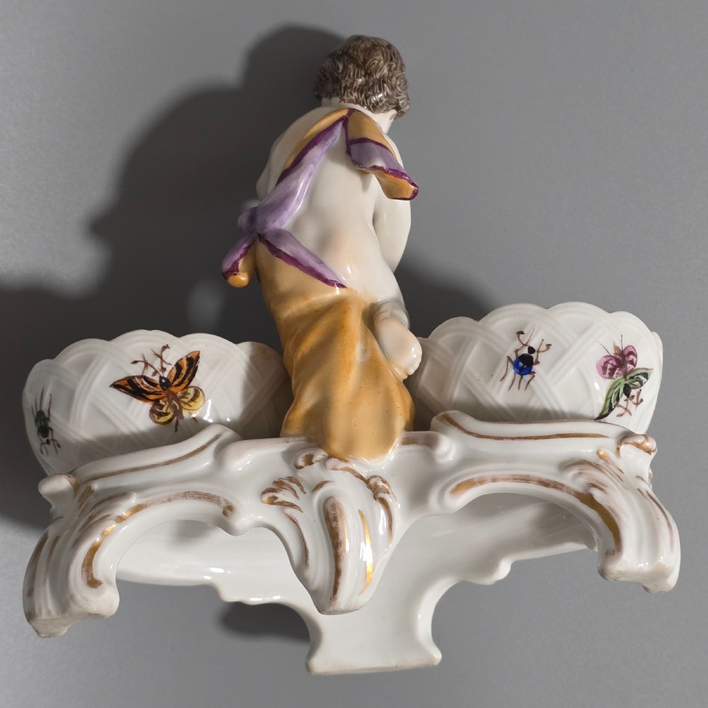Fine pair of 19th Century German Porcelain Kpm Berlin Hand Painted Double Salts View XI