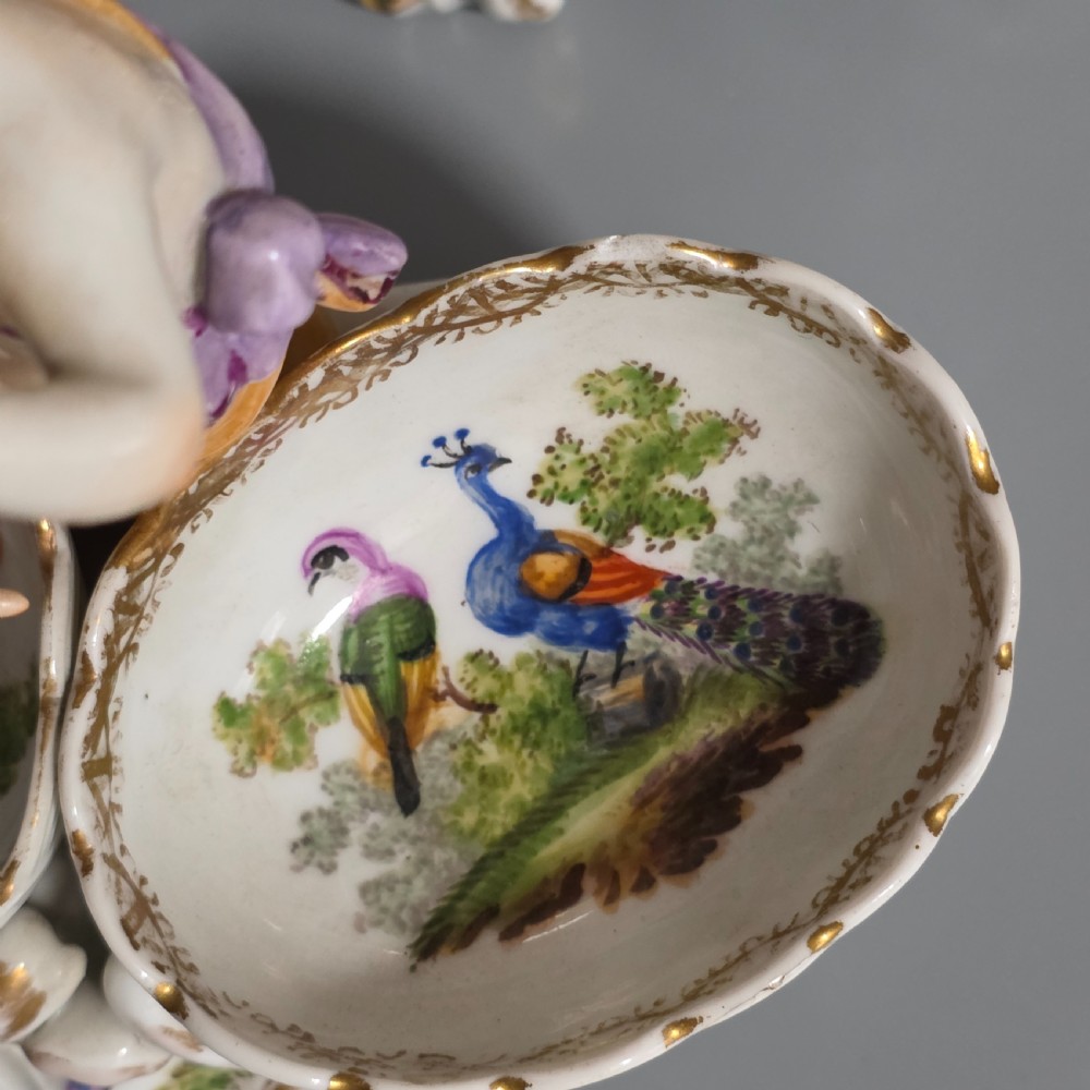 Fine pair of 19th Century German Porcelain Kpm Berlin Hand Painted Double Salts View XIV