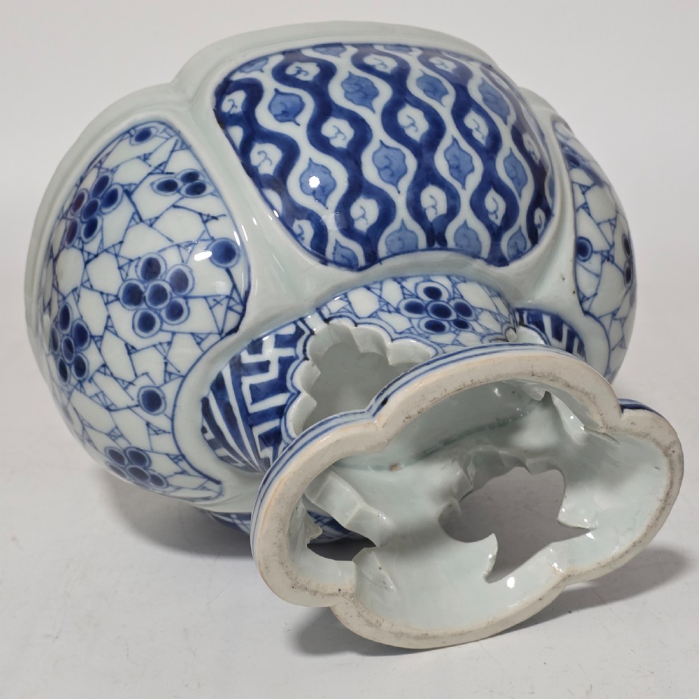 19thc Chinese Blue & White Comport Bowl View IX