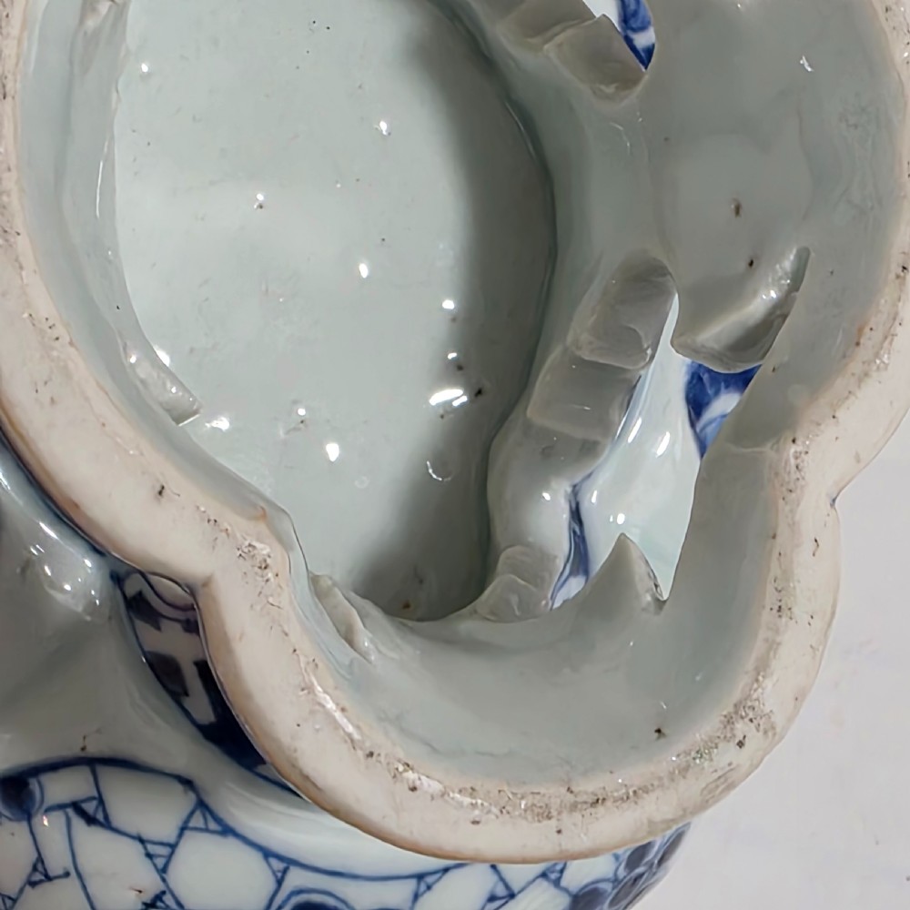 19thc Chinese Blue & White Comport Bowl View XII