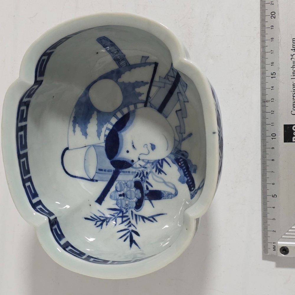 19thc Chinese Blue & White Comport Bowl View XIV