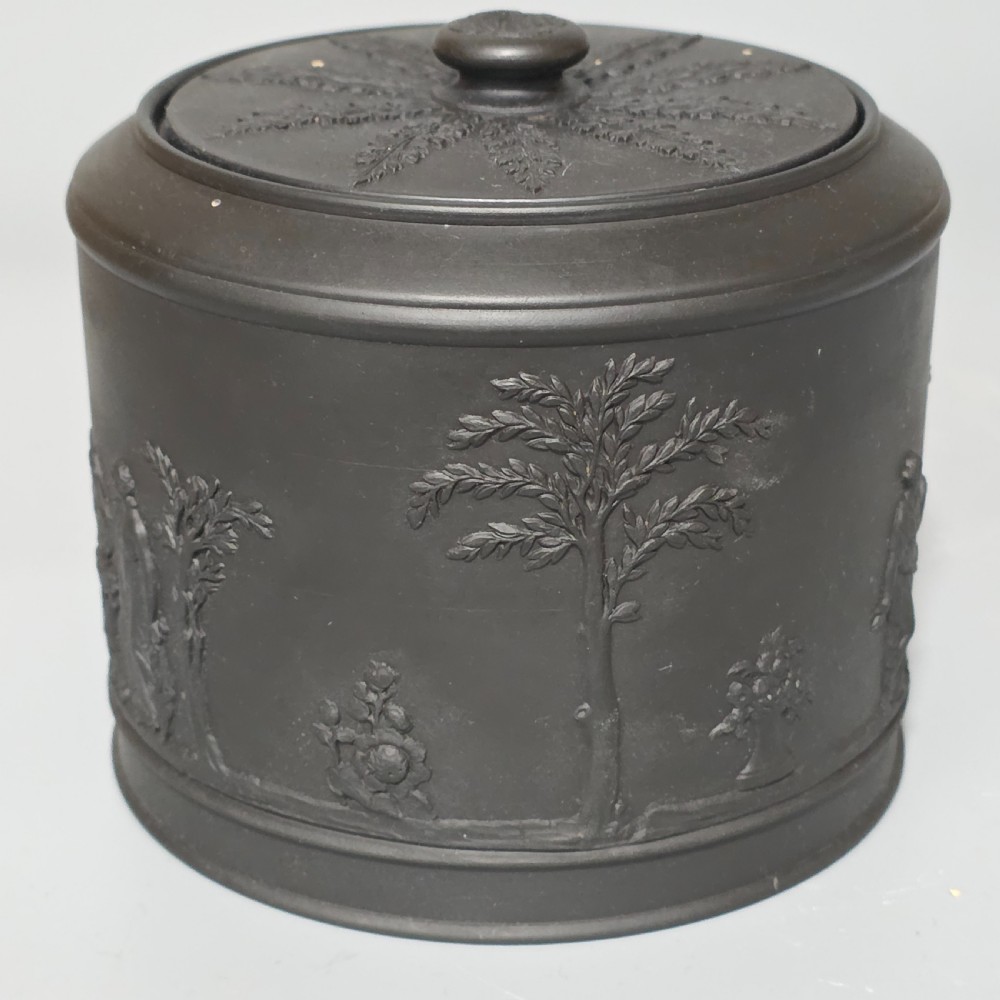 Fine Antique Wedgwood Black Basalt Ware 19Th Century Lidded Sucrier Pot  View II