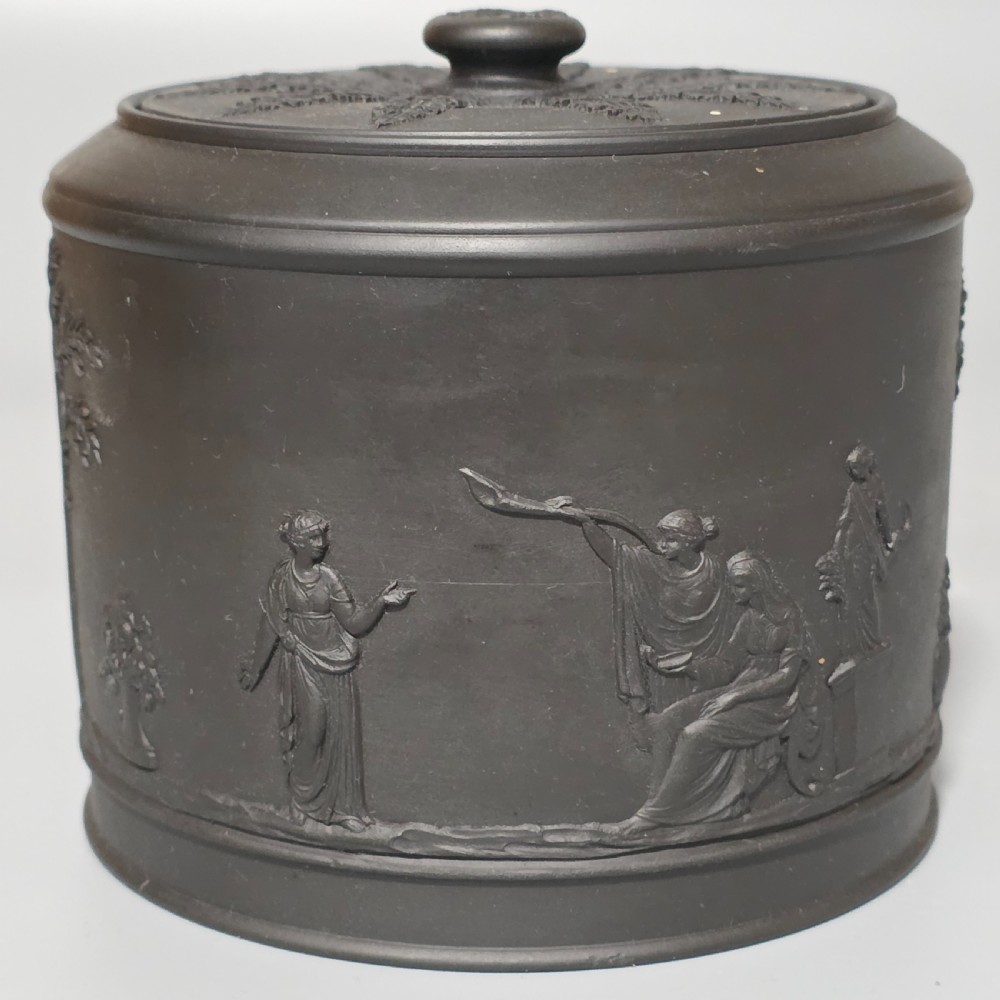 Fine Antique Wedgwood Black Basalt Ware 19Th Century Lidded Sucrier Pot  View IV