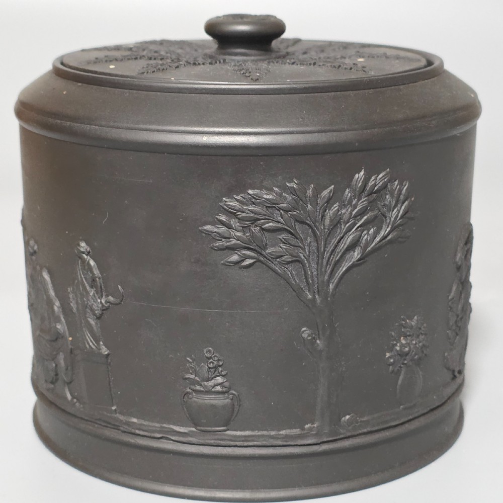 Fine Antique Wedgwood Black Basalt Ware 19Th Century Lidded Sucrier Pot  View V
