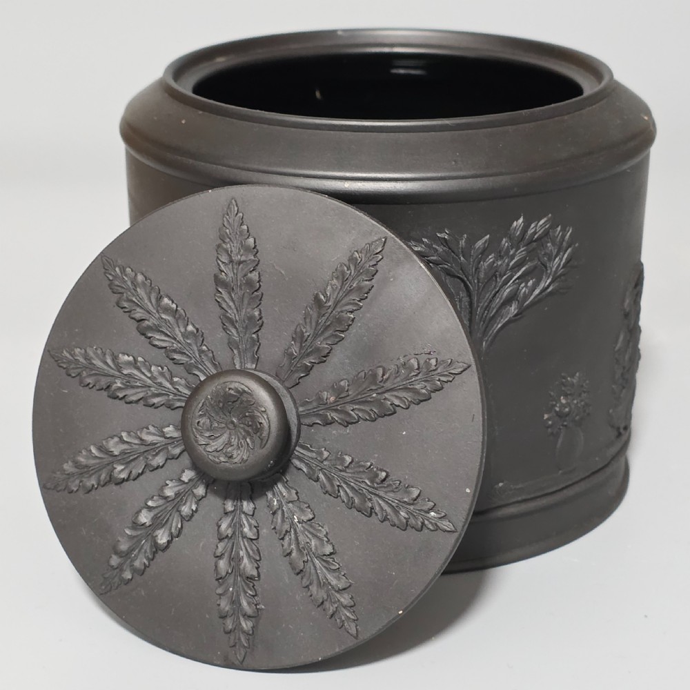 Fine Antique Wedgwood Black Basalt Ware 19Th Century Lidded Sucrier Pot  View VI