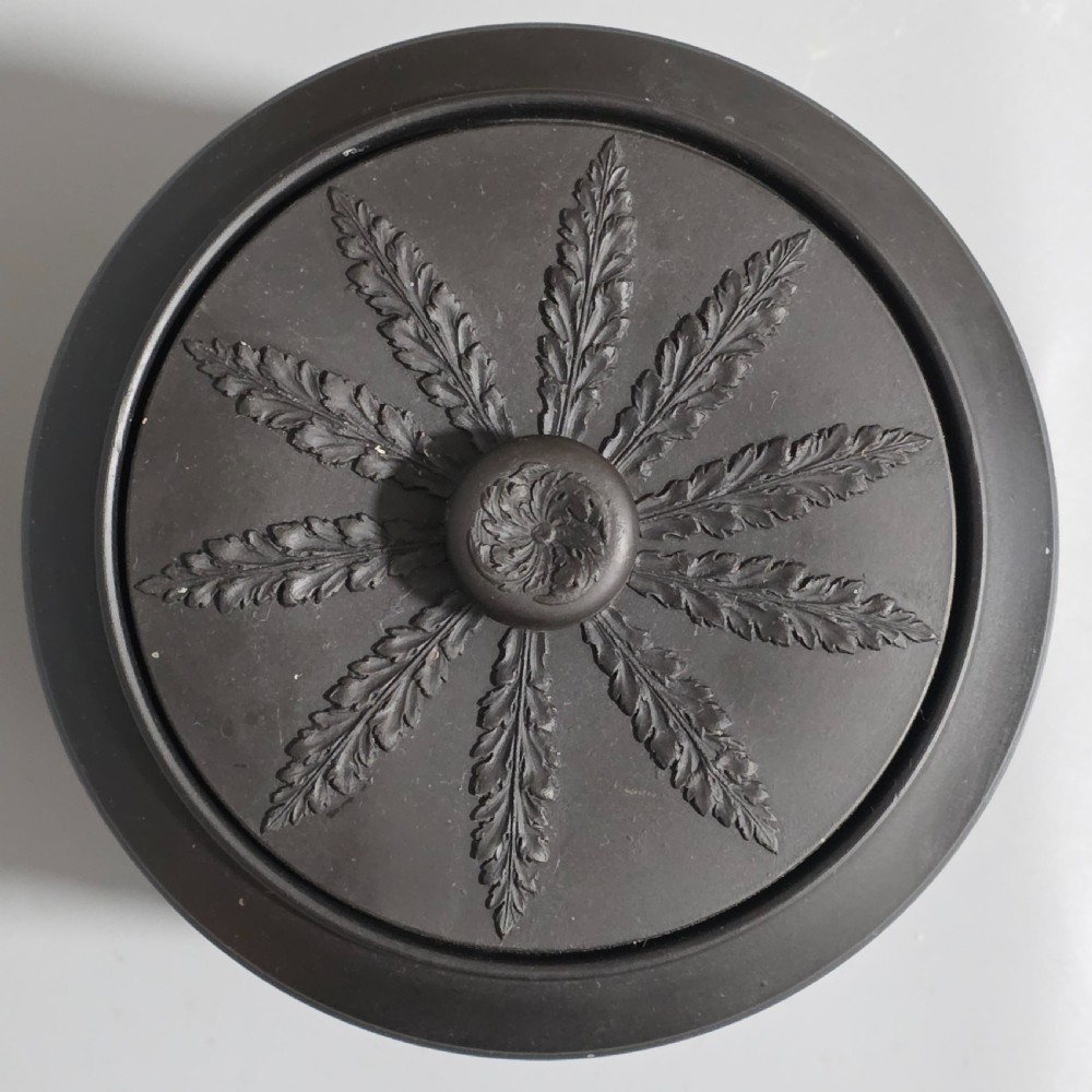 Fine Antique Wedgwood Black Basalt Ware 19Th Century Lidded Sucrier Pot  View X