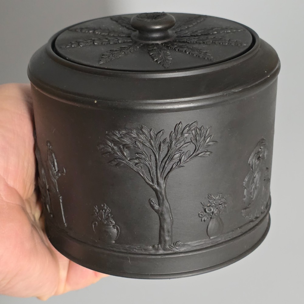 Fine Antique Wedgwood Black Basalt Ware 19Th Century Lidded Sucrier Pot  View XI