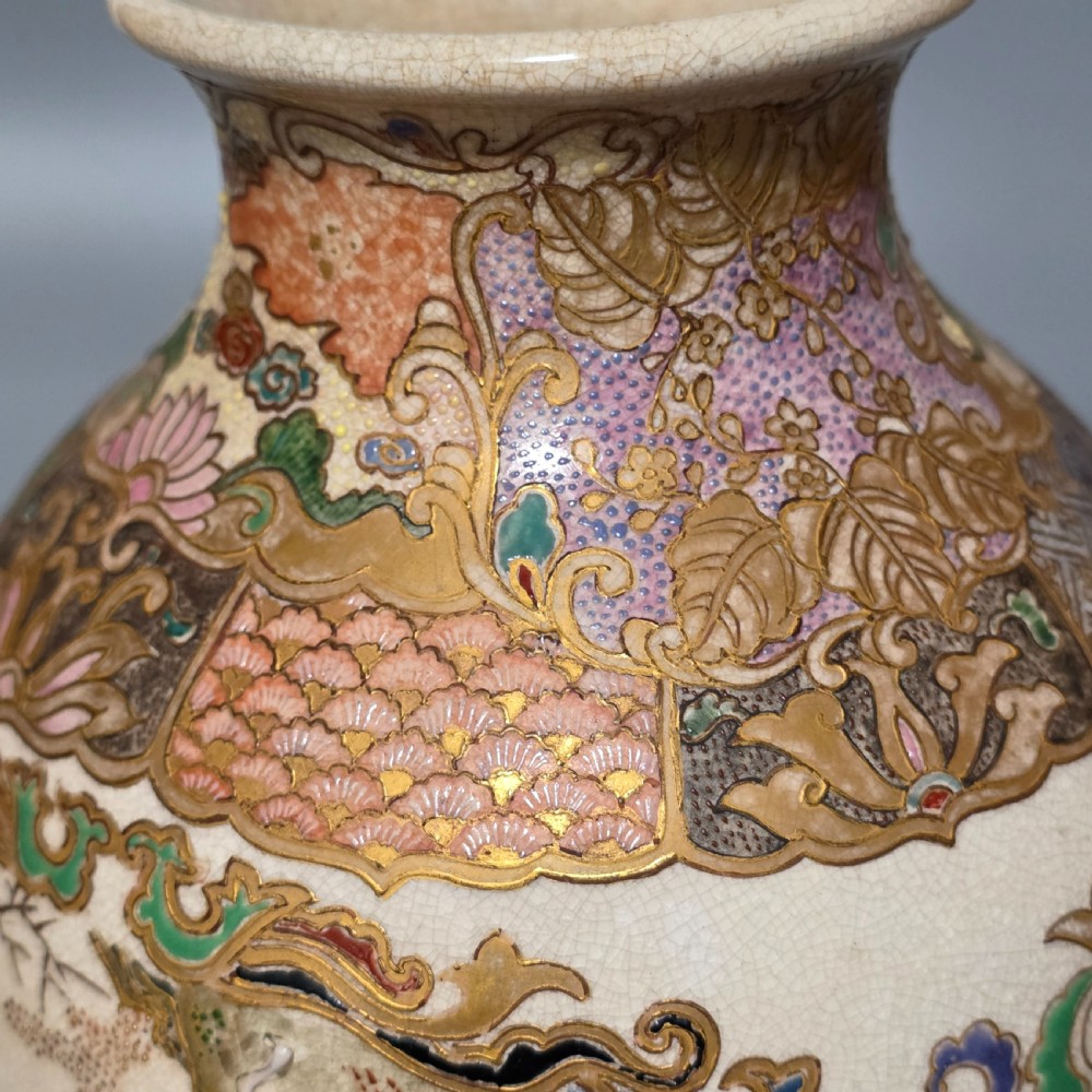 Fine Quality Large Satsuma Vase c1900 View XIV