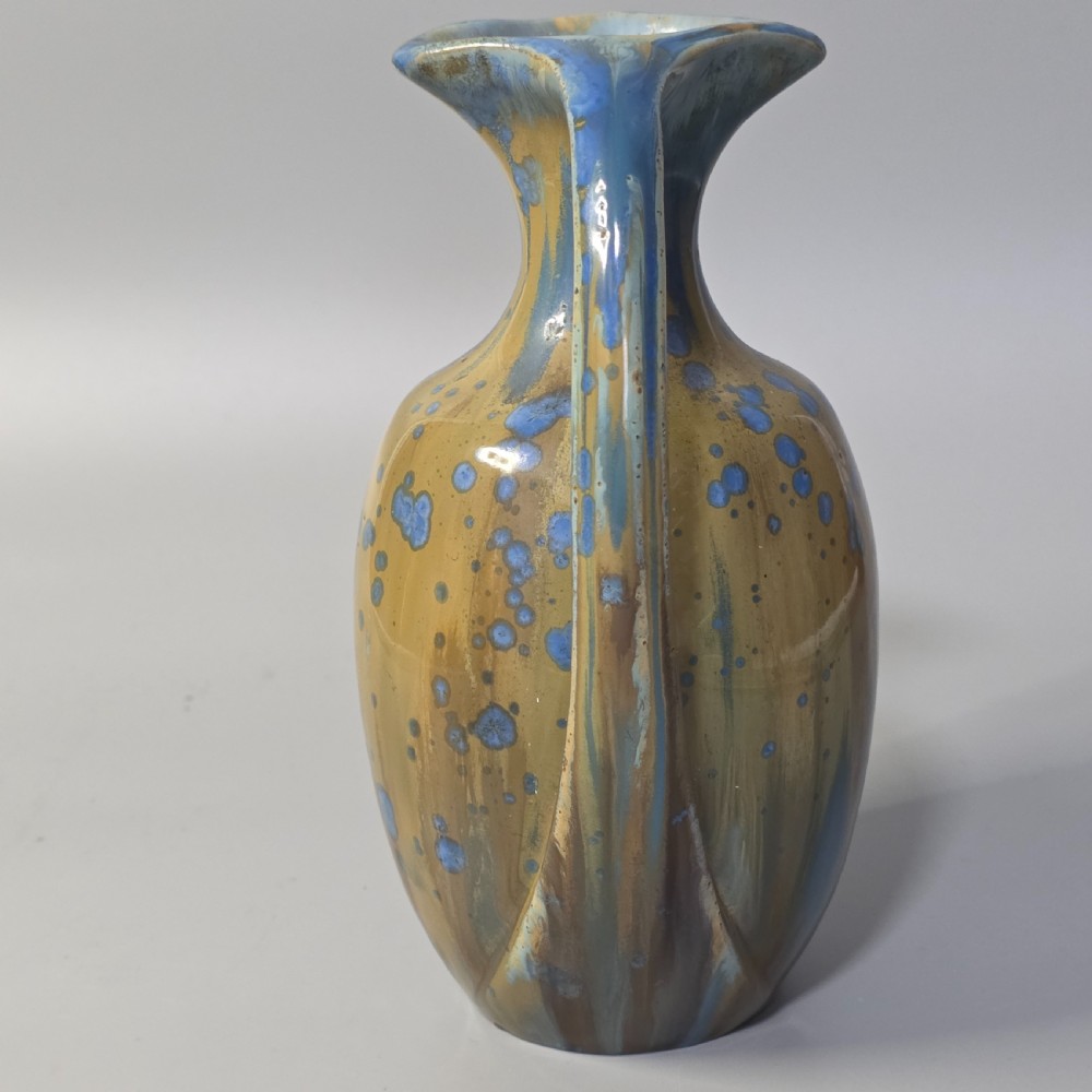 Stylish Pierrefonds Art Nouveau stoneware vase c1900s View III