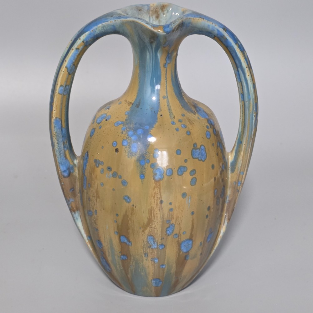 Stylish Pierrefonds Art Nouveau stoneware vase c1900s View V
