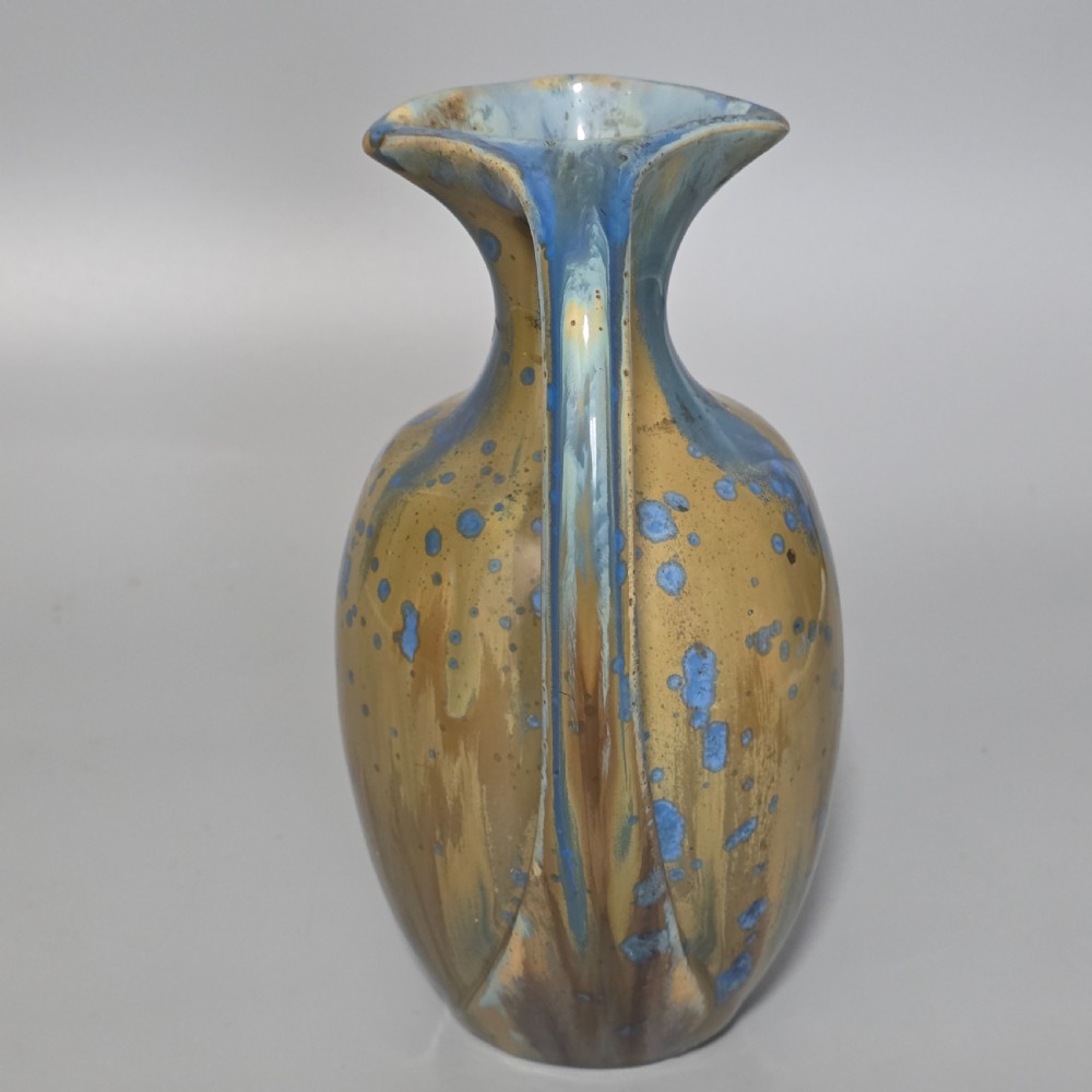 Stylish Pierrefonds Art Nouveau stoneware vase c1900s View VI
