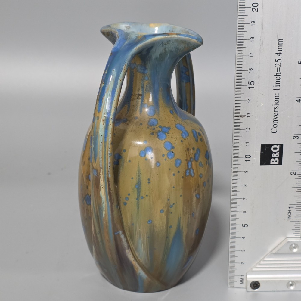 Stylish Pierrefonds Art Nouveau stoneware vase c1900s View X