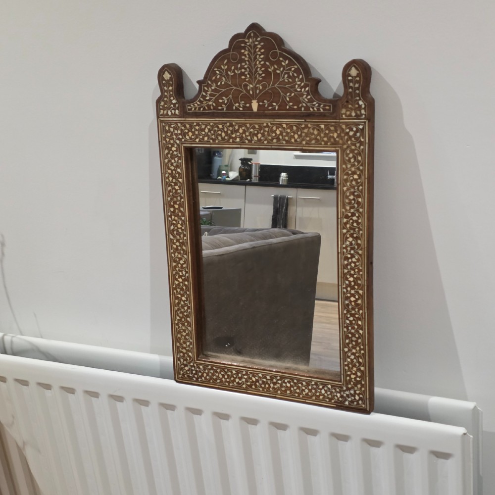 Fine Quality Inlaid Hoshiarpur Hanging Mirror c1900 View II