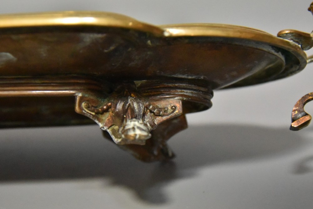 Highly Attractive Antique French Champlevé Enamel and Brass Desk Stand View III
