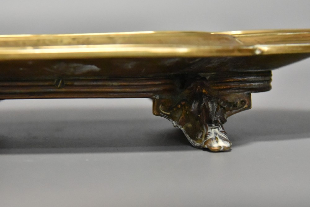 Highly Attractive Antique French Champlevé Enamel and Brass Desk Stand View V