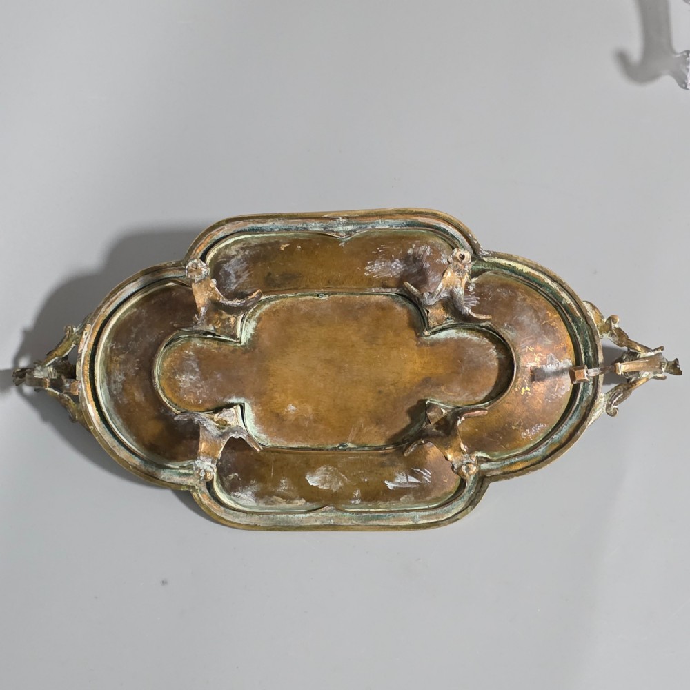 Highly Attractive Antique French Champlevé Enamel and Brass Desk Stand View XIV