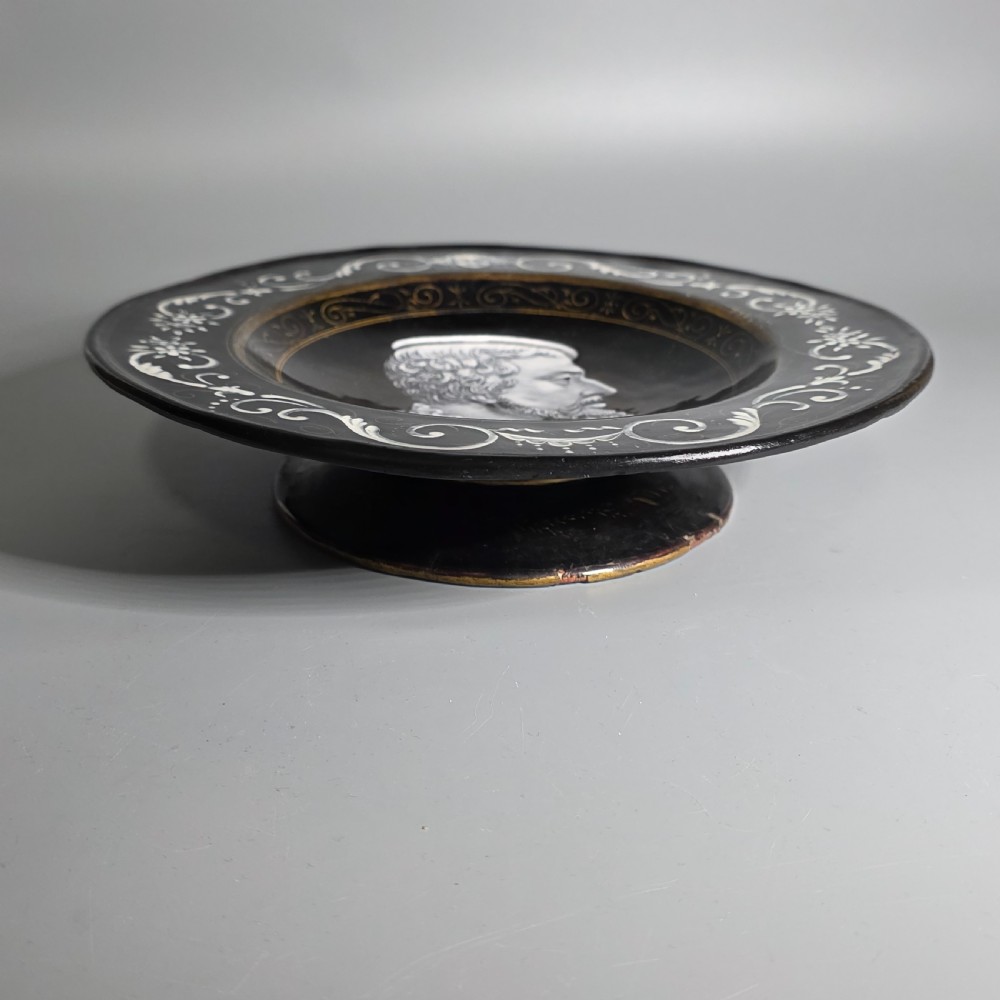 Fine 19th Century Limoges Grisailles Enamel Tazza with Portrait – French, Circa 1880 View II