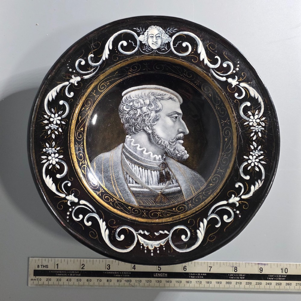 Fine 19th Century Limoges Grisailles Enamel Tazza with Portrait – French, Circa 1880 View IV