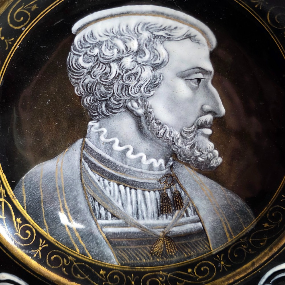 Fine 19th Century Limoges Grisailles Enamel Tazza with Portrait – French, Circa 1880 View V