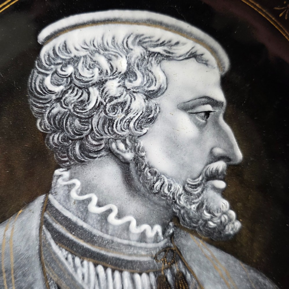 Fine 19th Century Limoges Grisailles Enamel Tazza with Portrait – French, Circa 1880 View X