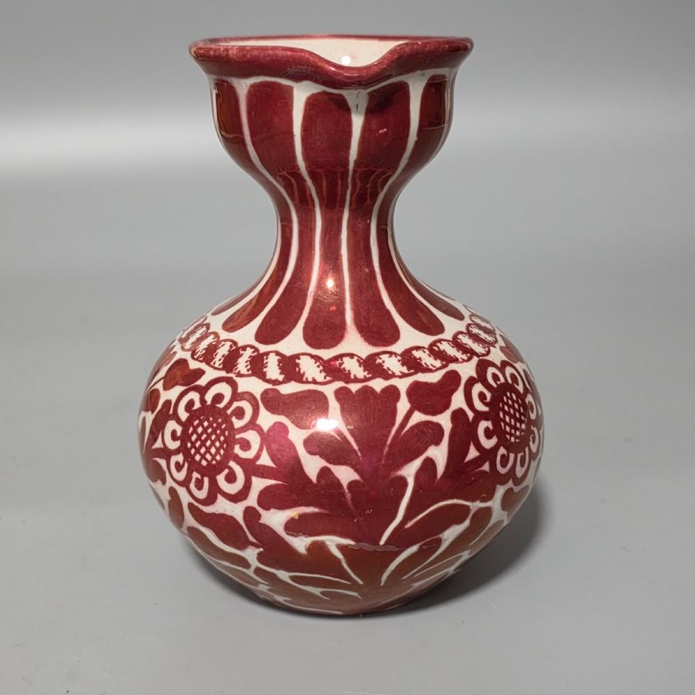 Cantagalli Antique Pottery Luster Ware Pitcher Italian Majolica Hispano Moresque View II