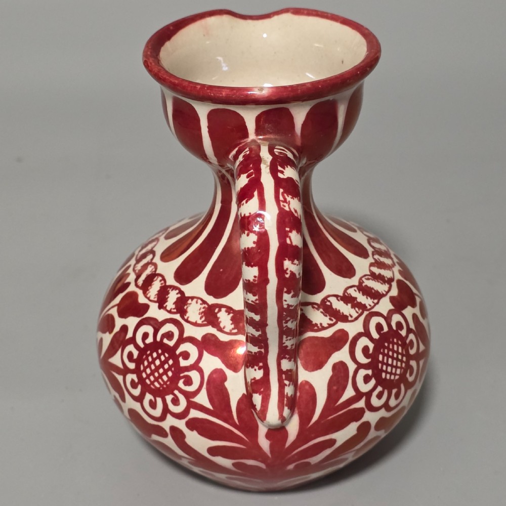 Cantagalli Antique Pottery Luster Ware Pitcher Italian Majolica Hispano Moresque View VIII