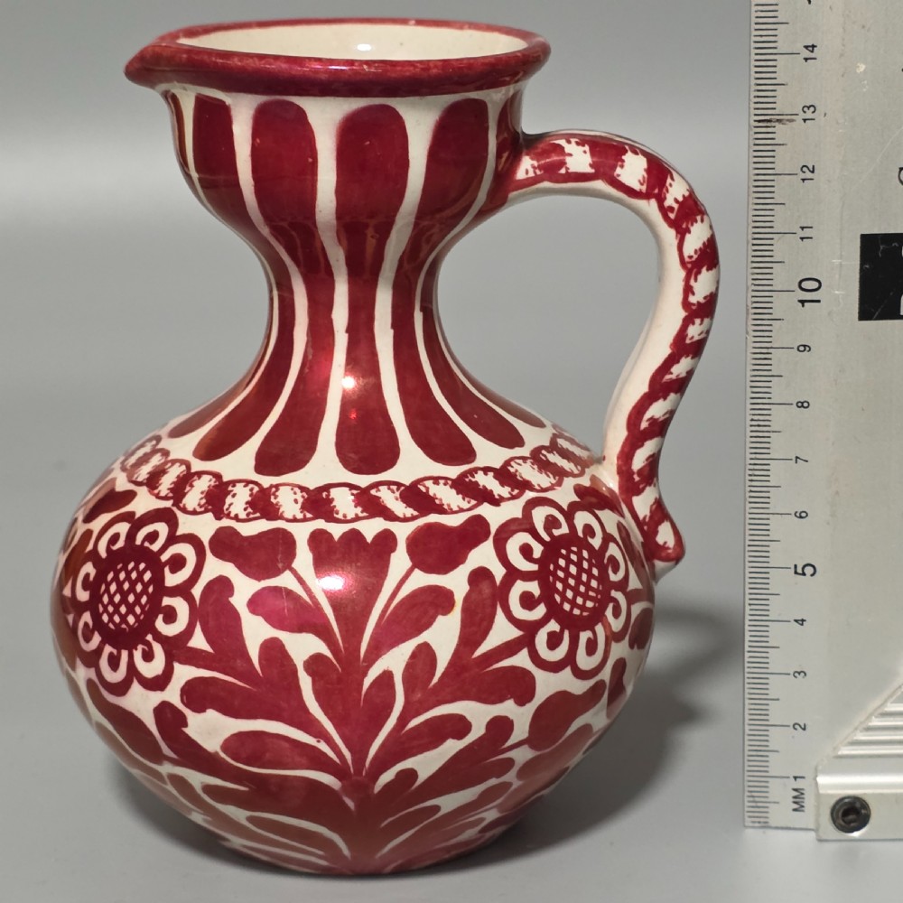 Cantagalli Antique Pottery Luster Ware Pitcher Italian Majolica Hispano Moresque View XII