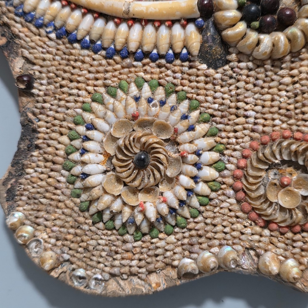 Incredible Micro Mosaic Valentine Shell Triple Frame c1881 View III