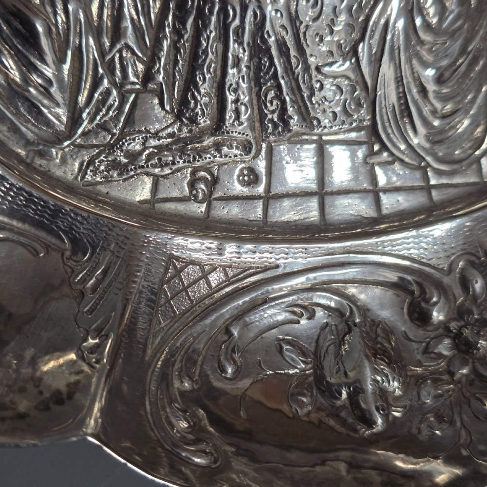 Elegant 19thc Hanau Silver Lobed, Twin Handled Dish View III