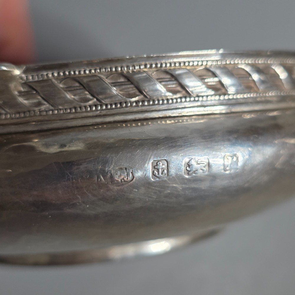 A.E.Jones Arts & Crafts Solid Silver Quaiche Birmingham 1916 View XV