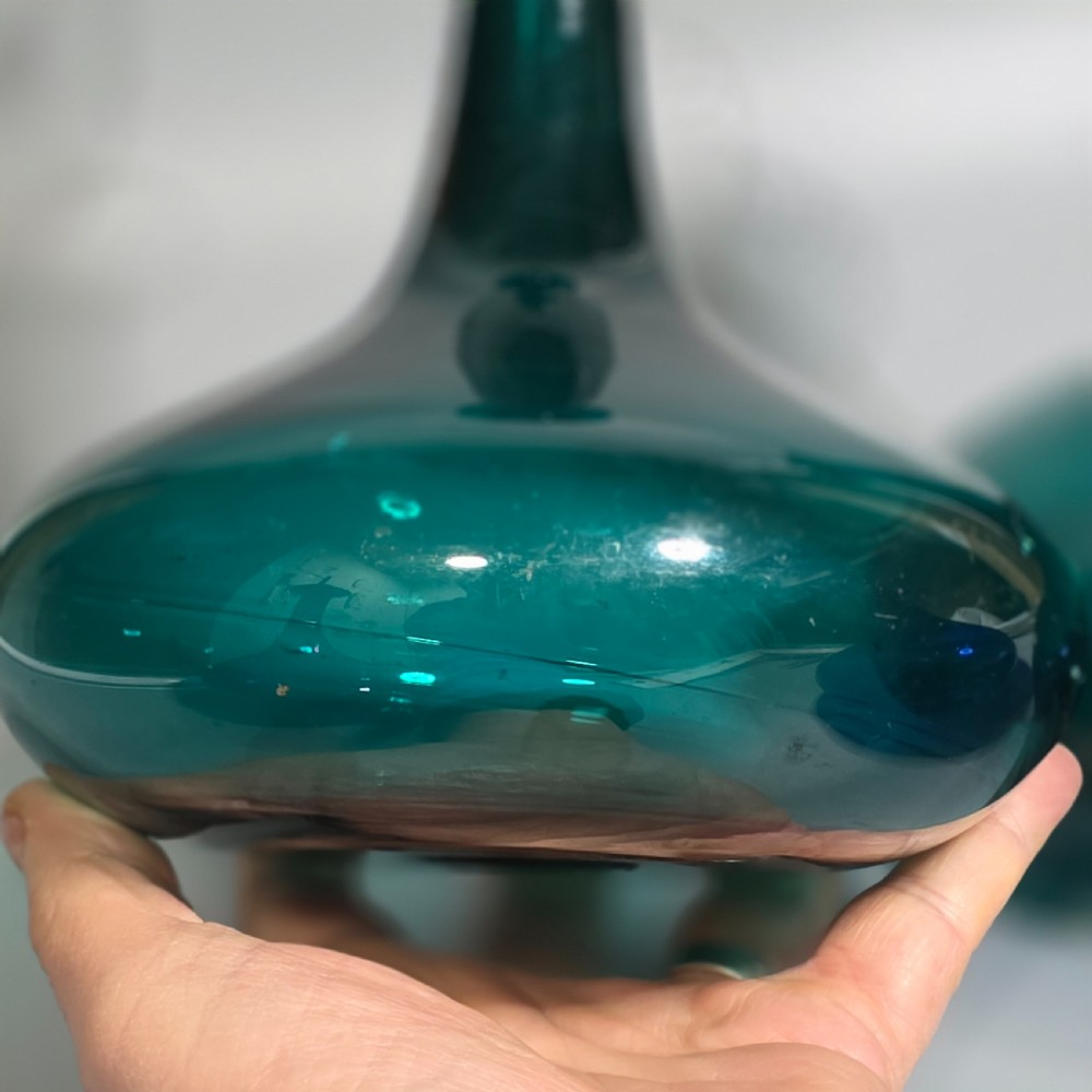 Group of 4 x Bristol Blue & Green Mell Decanters c1830 View II
