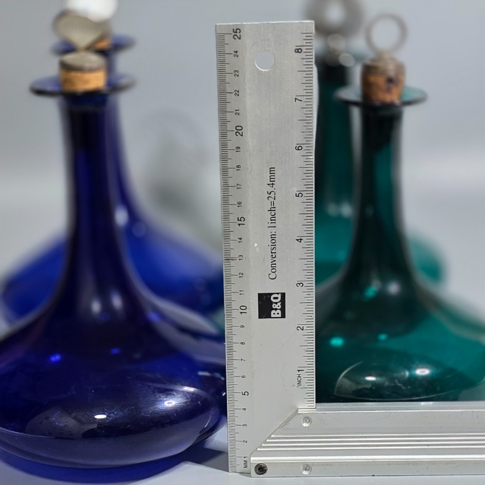 Group of 4 x Bristol Blue & Green Mell Decanters c1830 View VII