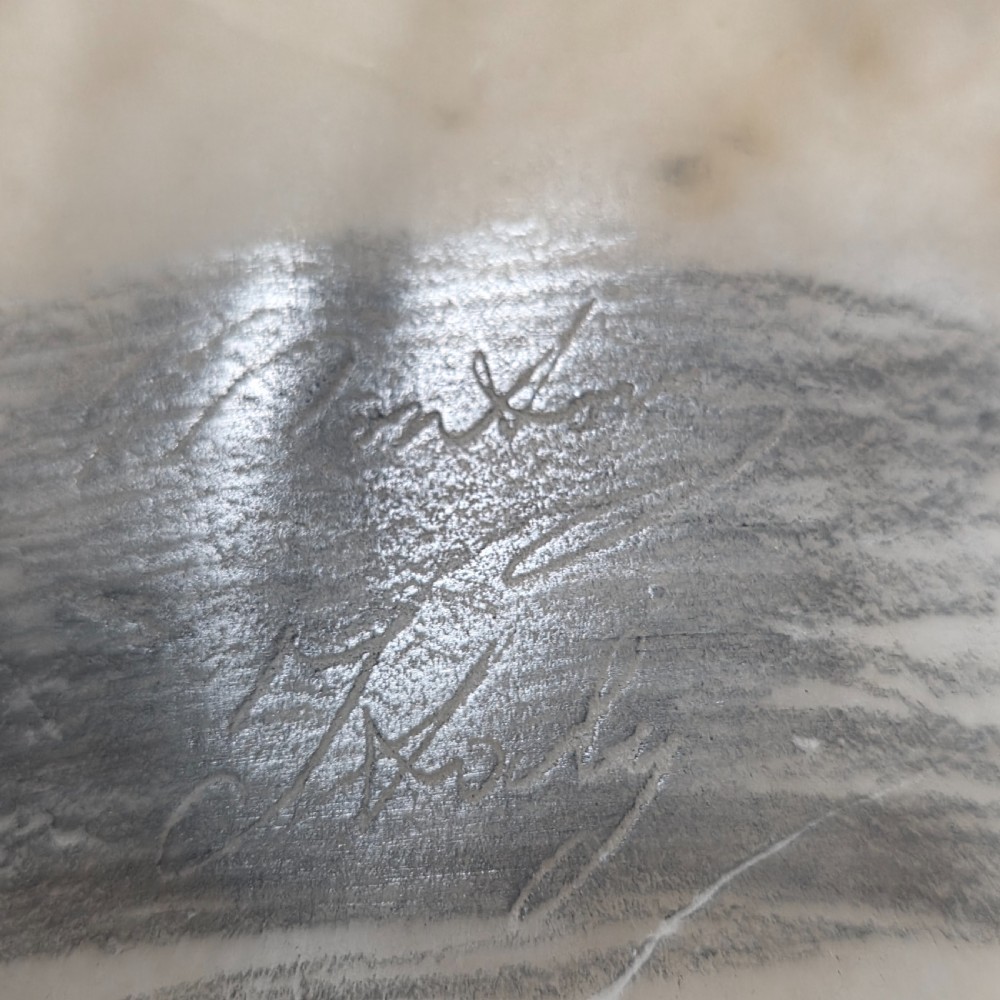 19th Century Alabaster Sculpture of Ruth (64cm) – Napoleon III Period – Signed Prof. E. Montony View XII