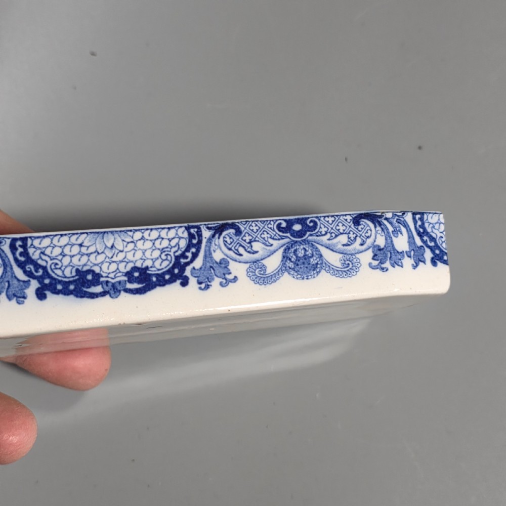 Rare Wedgwood Blue & White Quill Holder Dish c1800 View II