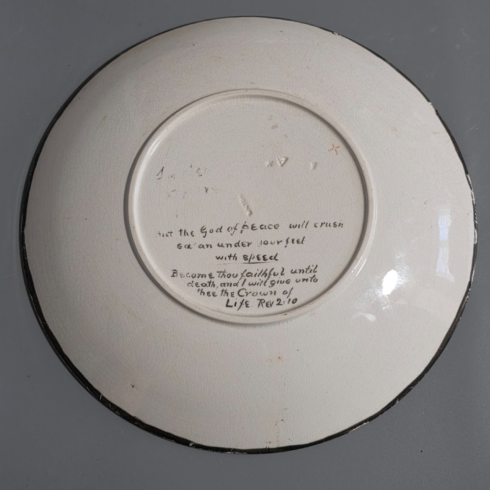Very Unusual Hand-Painted Minton Plate – c.1880 – Masonic / Religious / Biblical Themes View IV